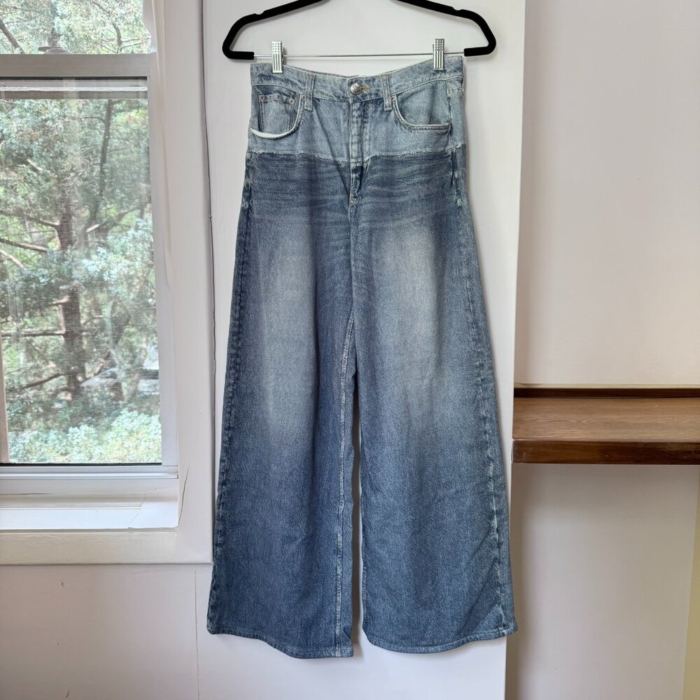 Rag & Bone Miramar Sofie Wide-Leg Pants Sweatpant Jeans Blue 27 - Picture 5 of 12